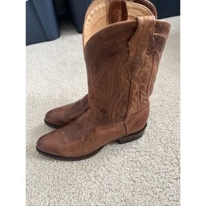 JRC & Sons Colton Mad Dog Boots Western Cowboy Brown Goat Leather Men's Size 12D